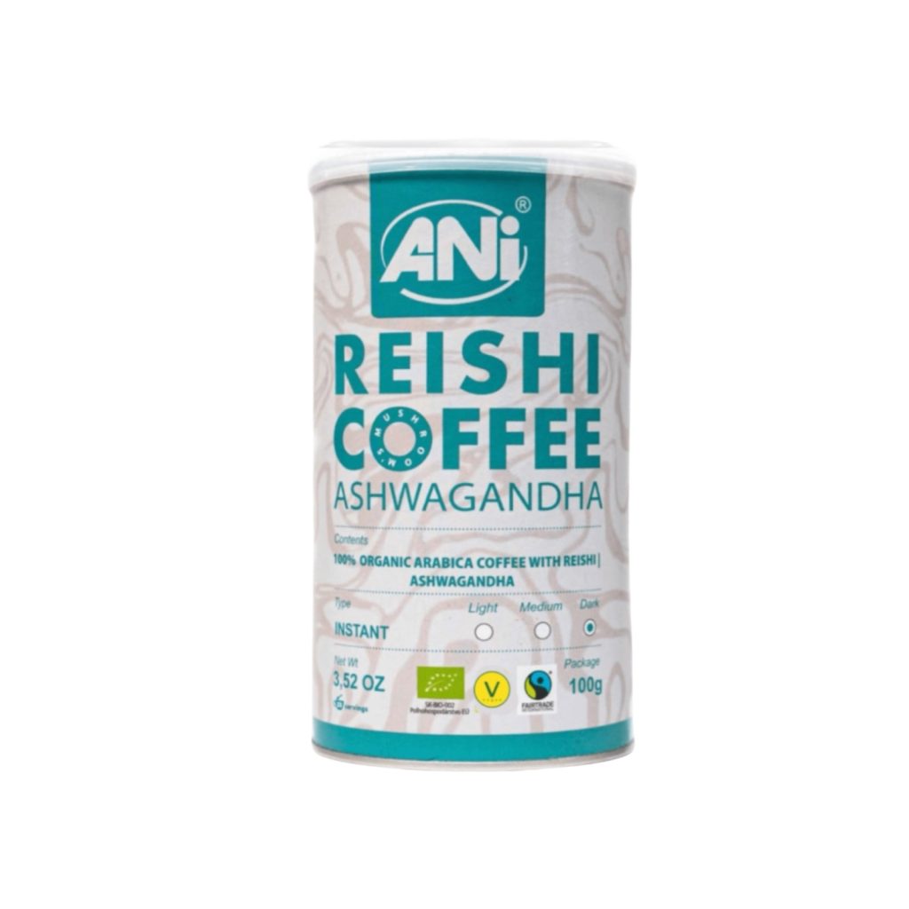 KAWA ROZPUSZCZALNA ARABICA Z REISHI I ASHWAGANDHA BIO 100 g - ANI