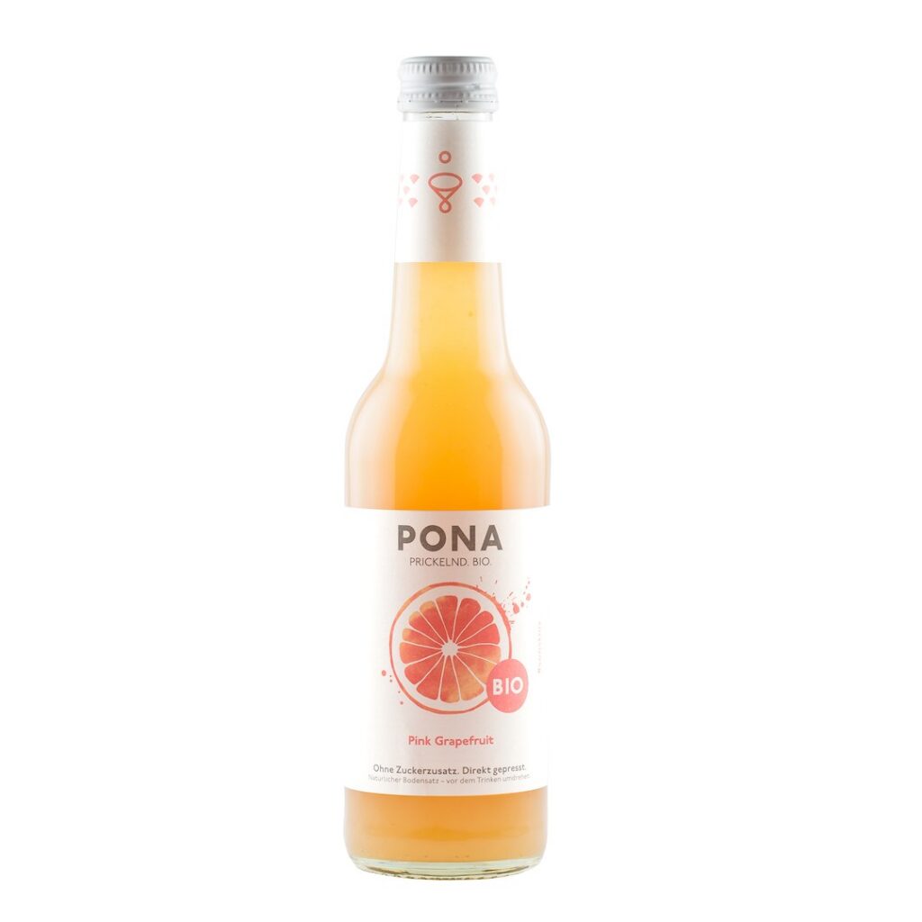 LEMONIADA RÓŻOWY GREJPFRUT BEZ DODATKU CUKRÓW BIO 330 ml - PONA