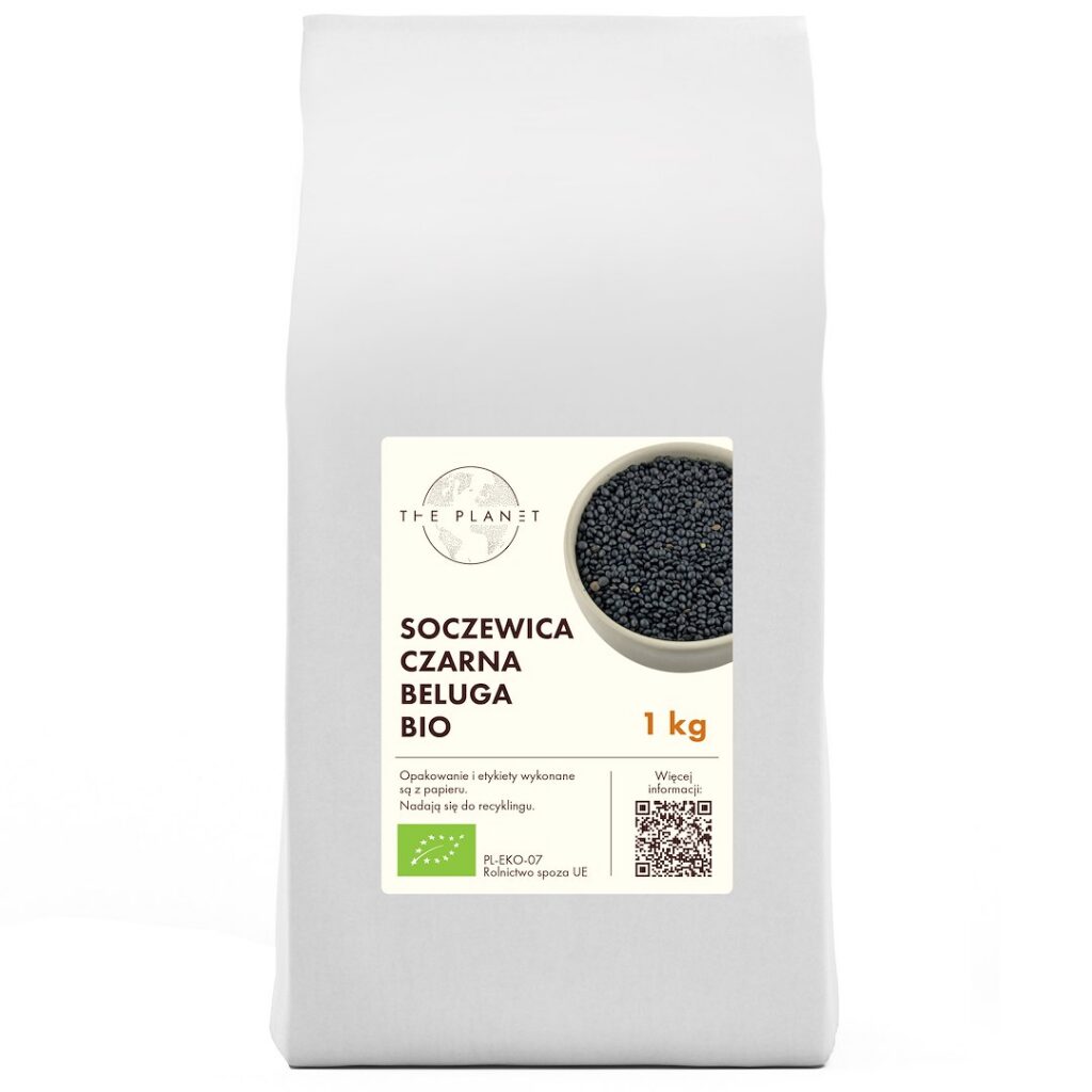 SOCZEWICA CZARNA BELUGA BIO 1 kg - THE PLANET